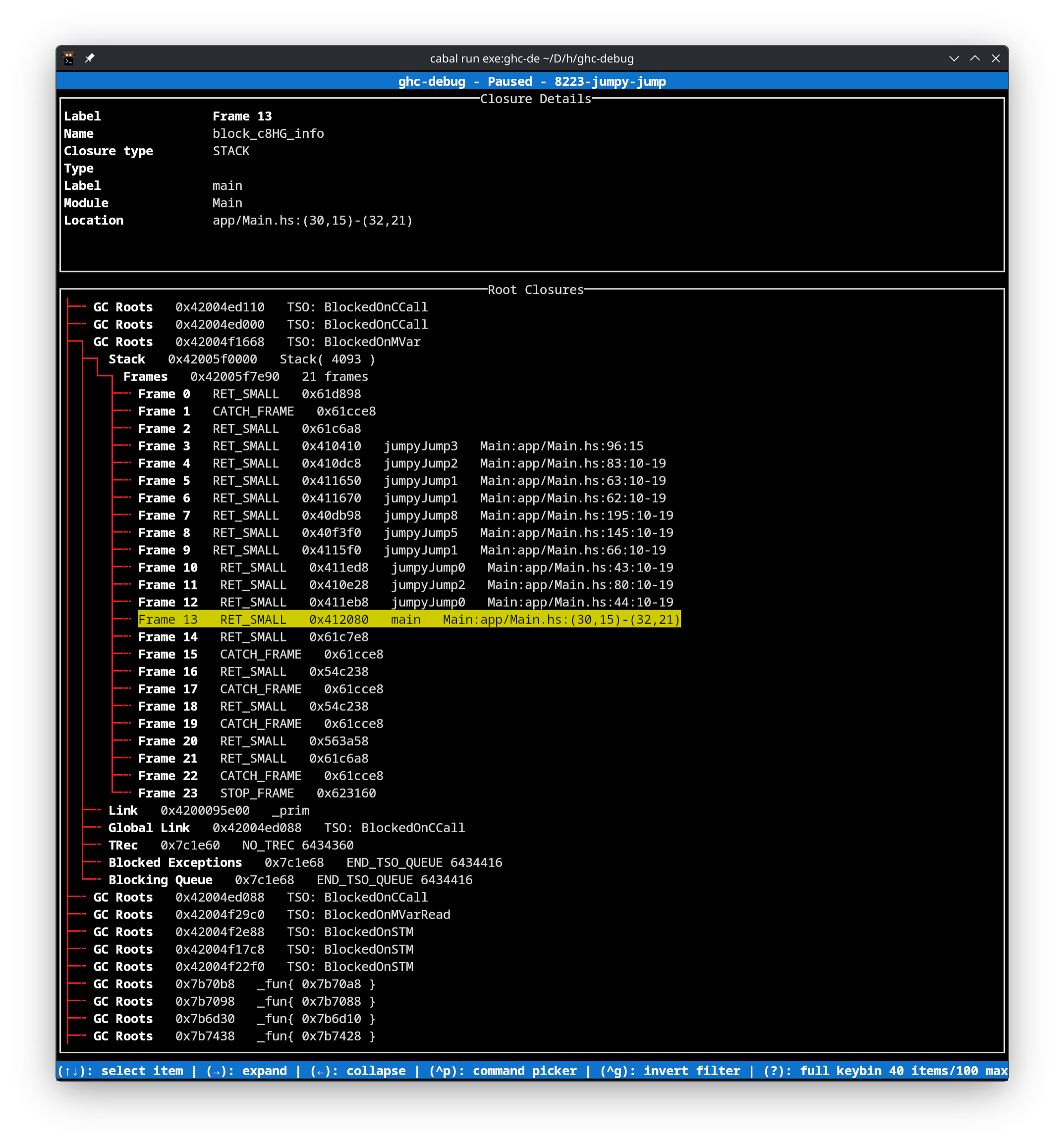 Stack Frame decoding of Stack Trace annotated with source location labels